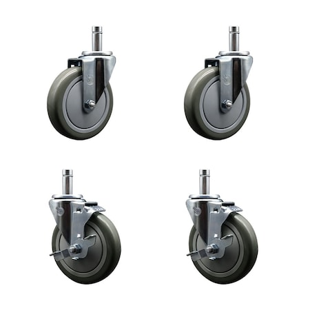 Service Caster Regency 460EC26 EC-26 5'' Replacement Caster Set with Brakes, 4PK REG-SCC-GR20S514-PPUB-845-2-TLB-2